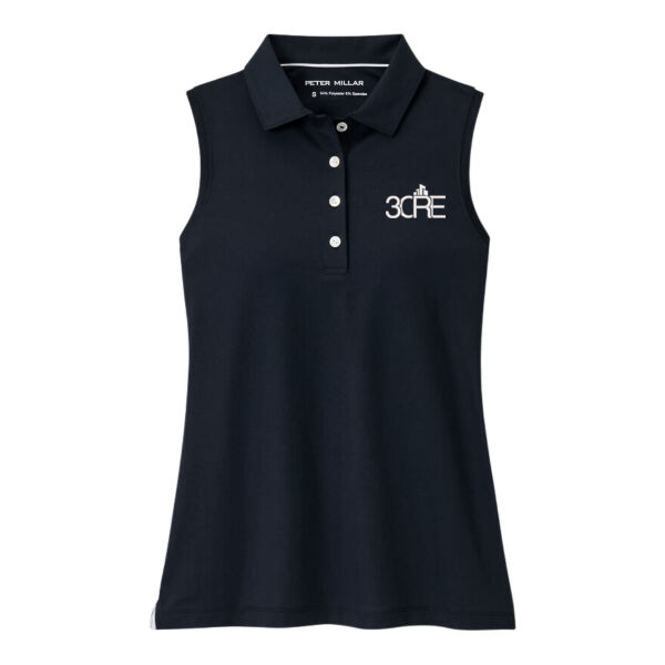   - Women's Banded Sport Mesh Sleeveles Button Polo  Thumbnail